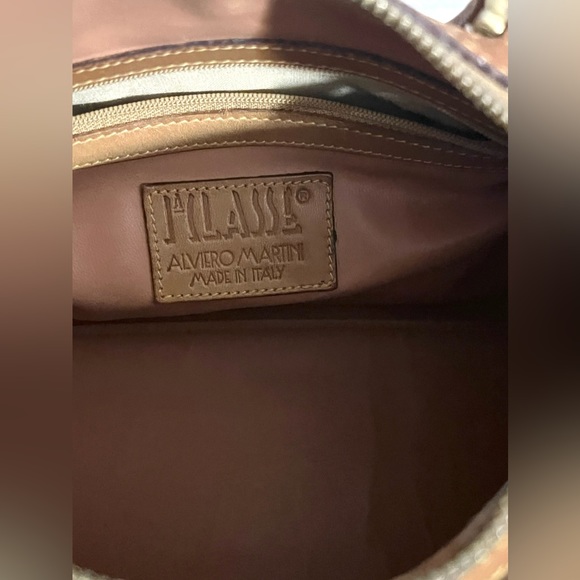 Alviero Martini Leather Handbag Brown Purse Boston Speedy Bag Satchel Milan Bags - Picture 10 of 12